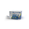 Bluvis Junior integratore per bambini gusto banana con Spirulina e vitamine B, confezione e bustina