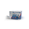 Bluvis Junior integratore per bambini gusto banana con Spirulina e vitamine B, confezione e bustina